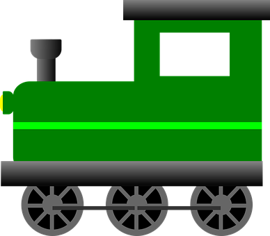 Green Cartoon Steam Train Vector