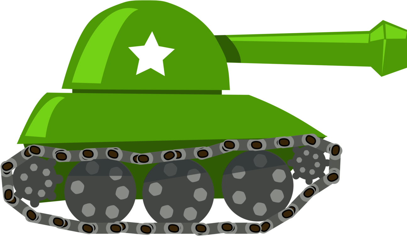 Green Cartoon Tank Illustration