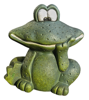 Green Ceramic Frog Figurine