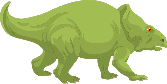 Green Ceratopsian Dinosaur Illustration