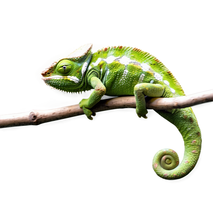 Green Chameleon On Branch Png Wcl16