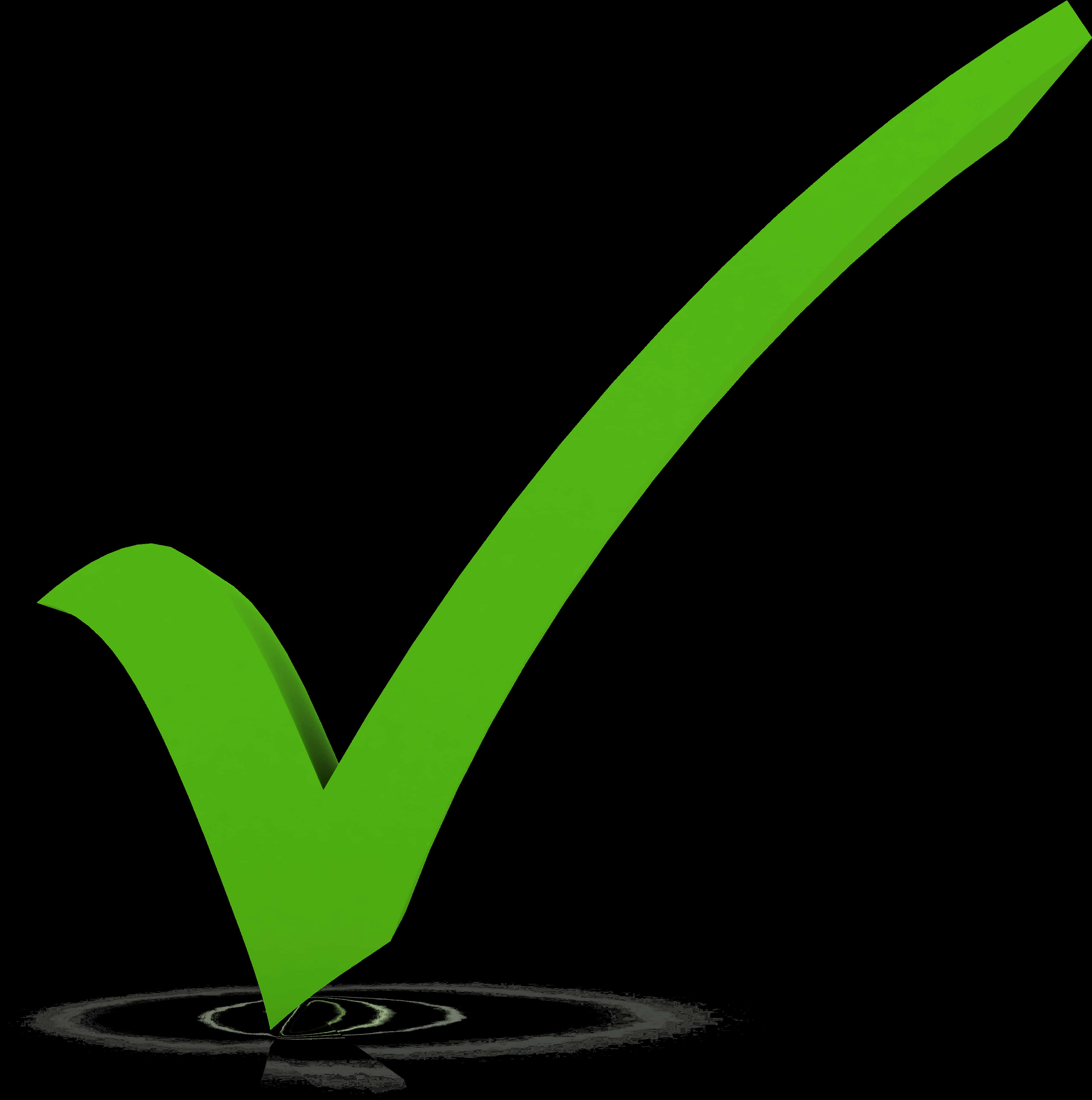 Green Check Mark Black Background