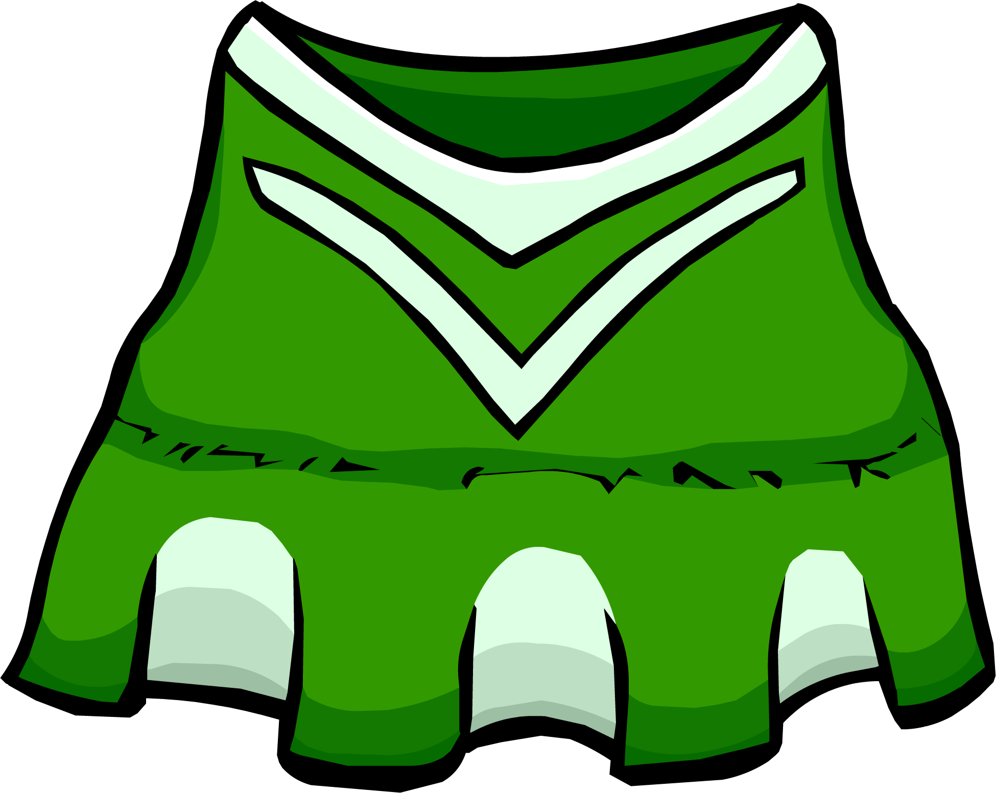 Green Cheerleader Skirt Illustration