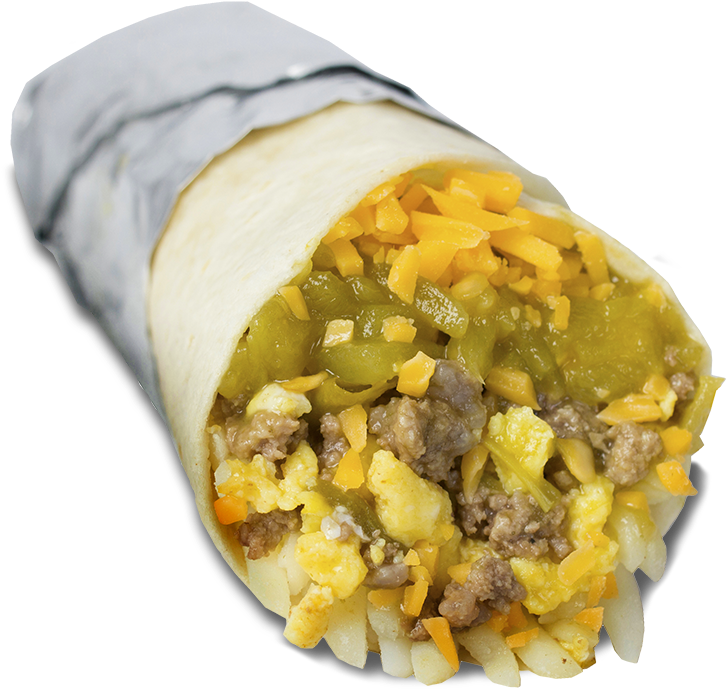 Green Chili Burrito Cut Open