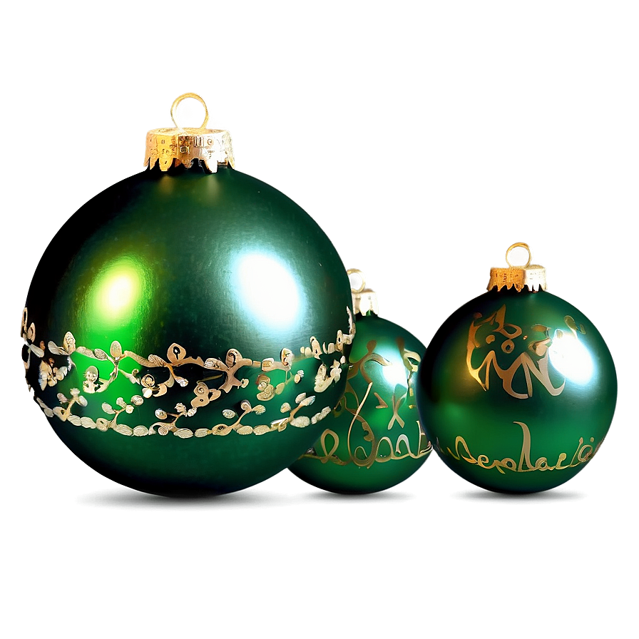 Green Christmas Ornaments Png Rtv69