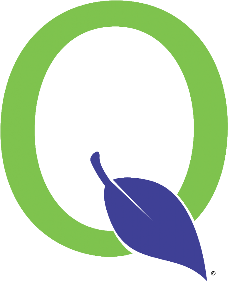 Green Circle Blue Leaf Graphic