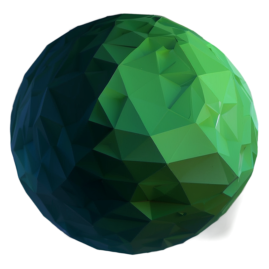 Green Circle In Low Poly Png Emr85