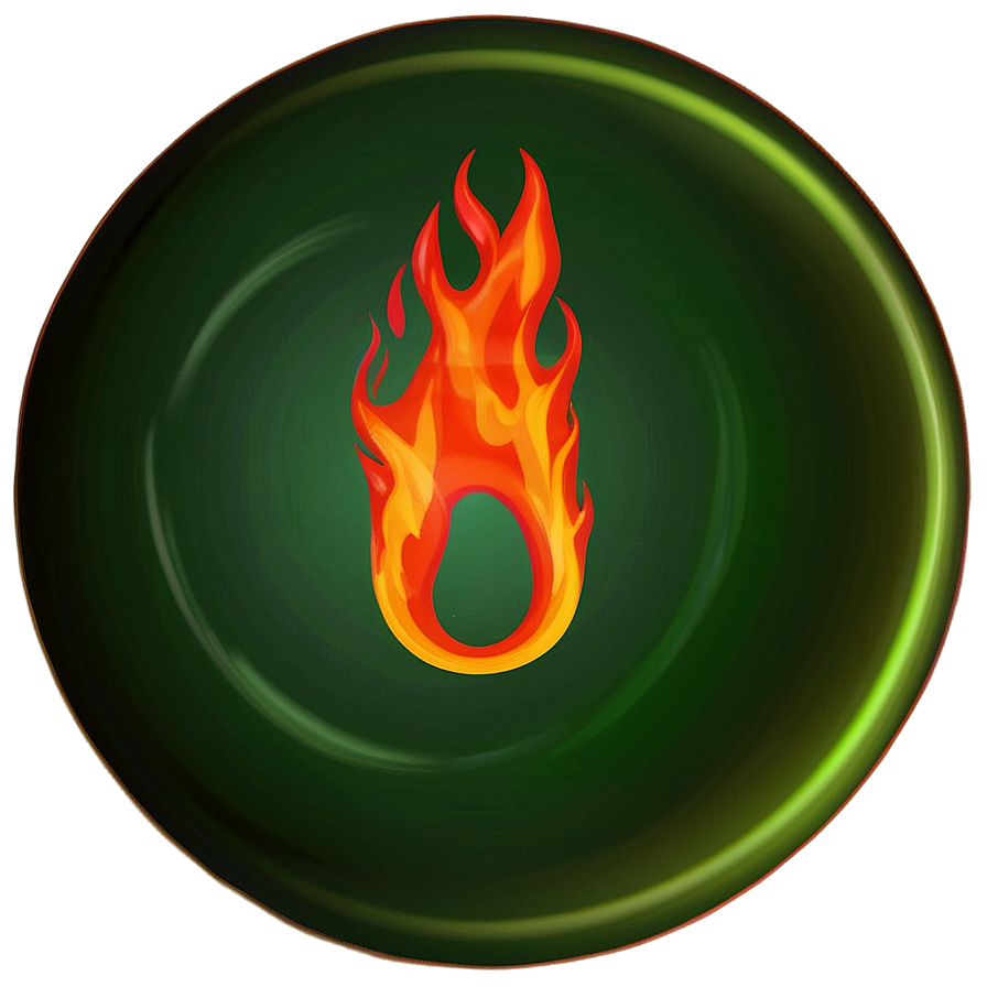 Green Circle On Fire Png 05252024