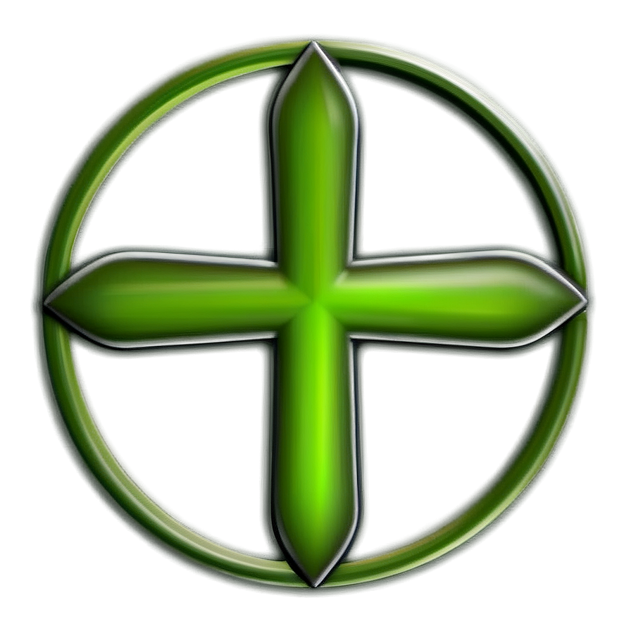 Green Circle With Cross Png Dkn15