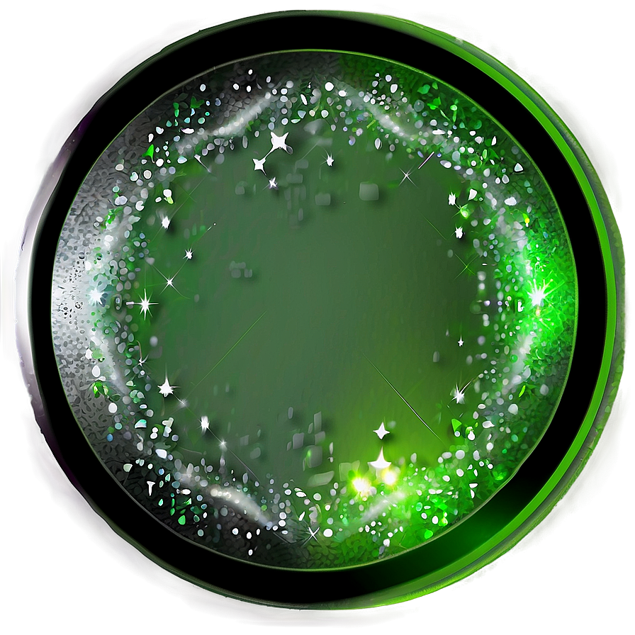 Green Circle With Sparkles Png 05252024