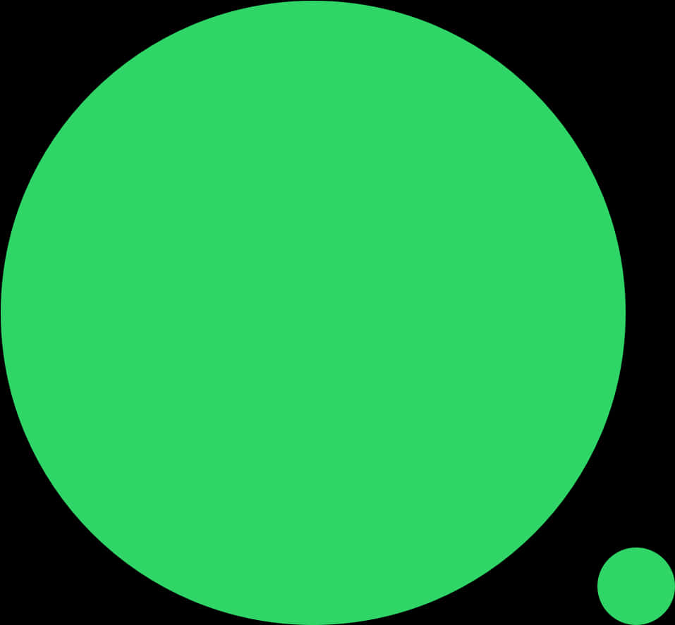 Green Circleson Black Background