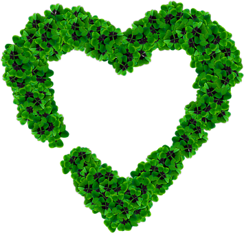 Green Clover Heart Shape