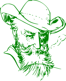 Green Cowboy Silhouette