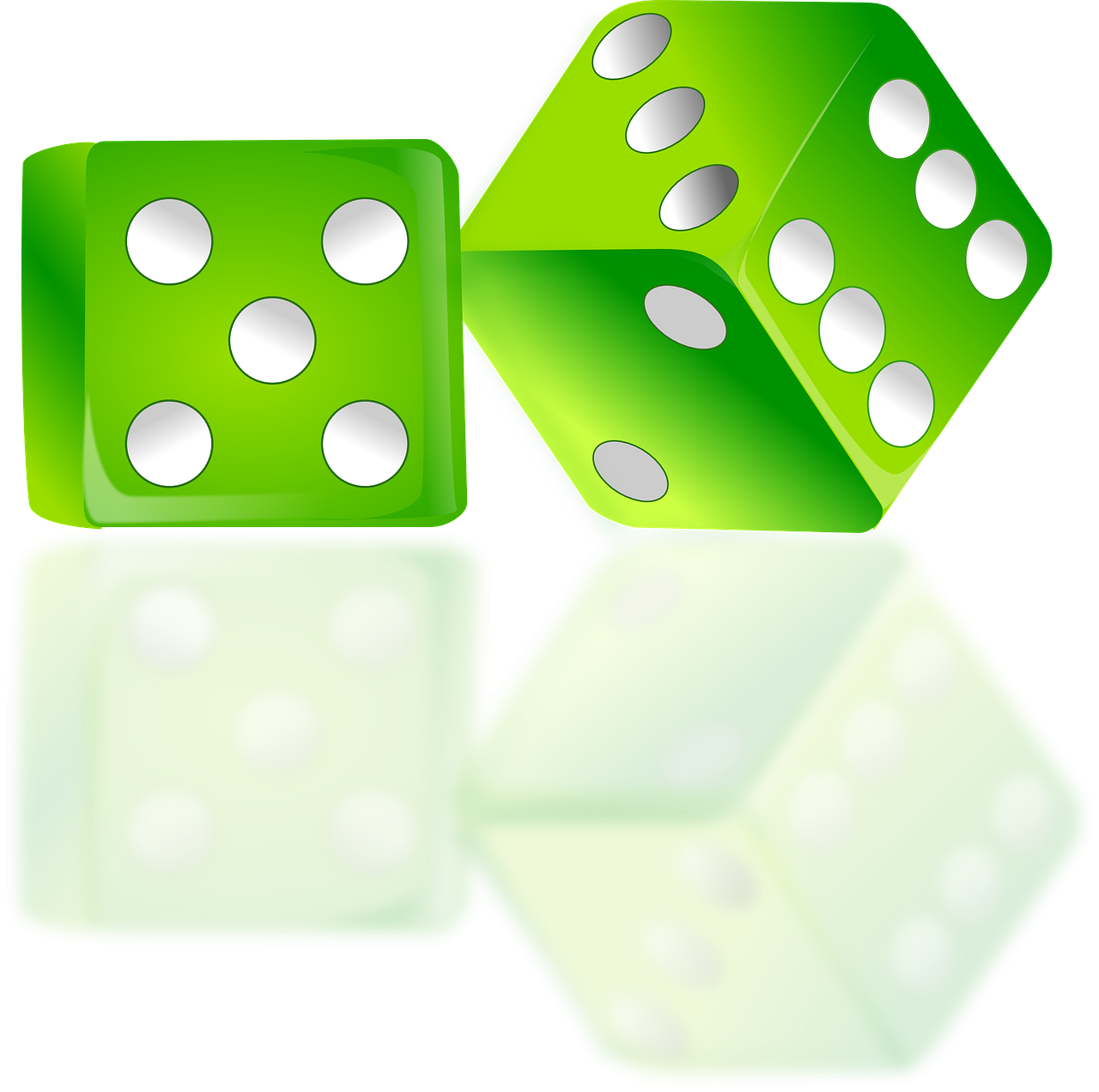 Green Dice Vector Illustration