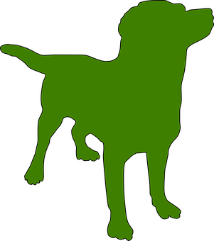 Green Dog Silhouette