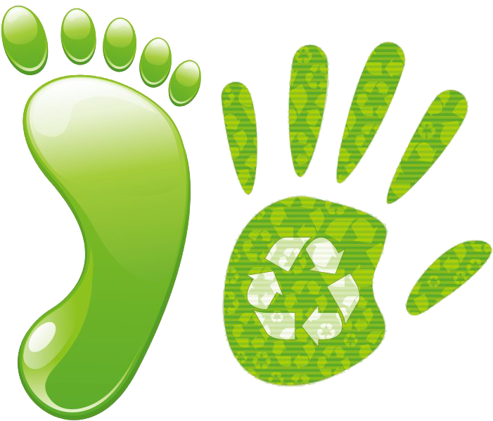 Green Eco Footprintand Handprint