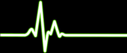 Green Electrocardiogram Pulse Wave