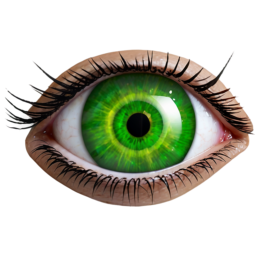 Green Eye With Eyebrow Png 06262024