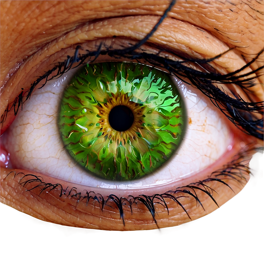 Green Eye With Intricate Patterns Png Epo