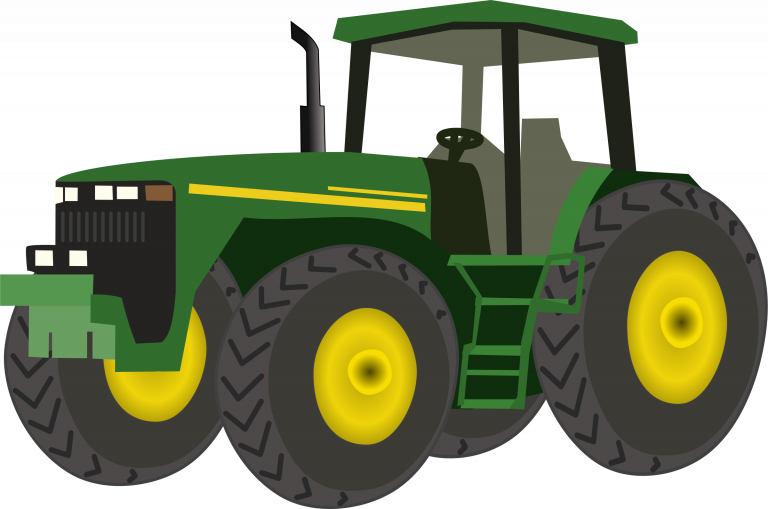 Green Farm Tractor Illustration