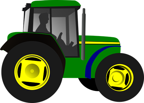 Green Farm Tractor Illustration