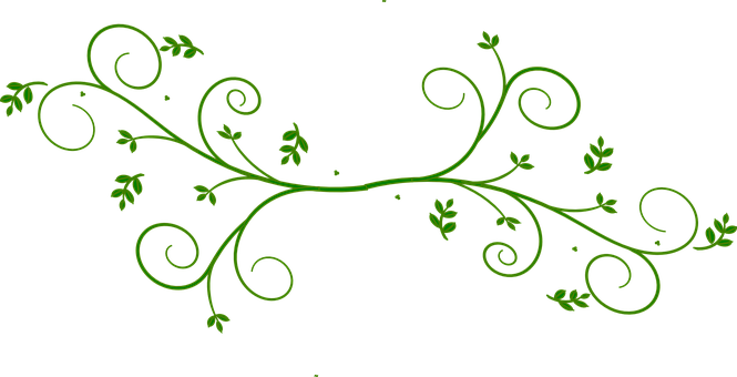 Green Floral Designon Black Background