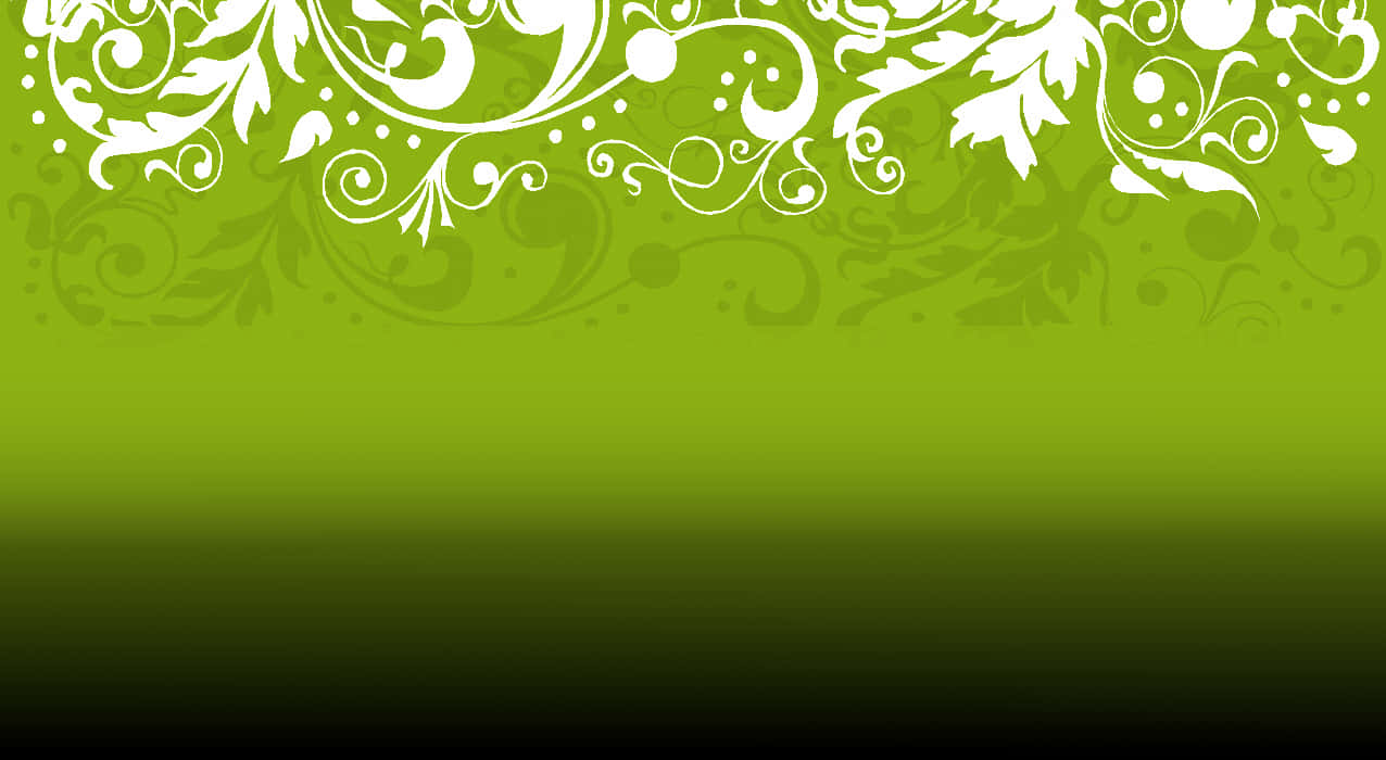 Green Floral Gradient Background