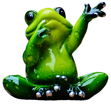 Green Frog Figurine Shiny Surface