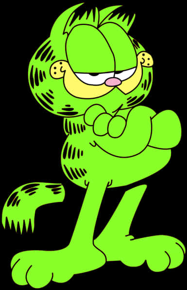 Green Garfield Cartoon Character