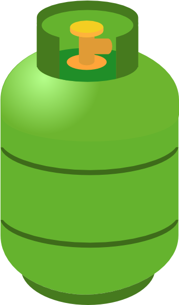 Green Gas Cylinder Vector Illustration