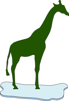 Green Giraffe Silhouette Graphic