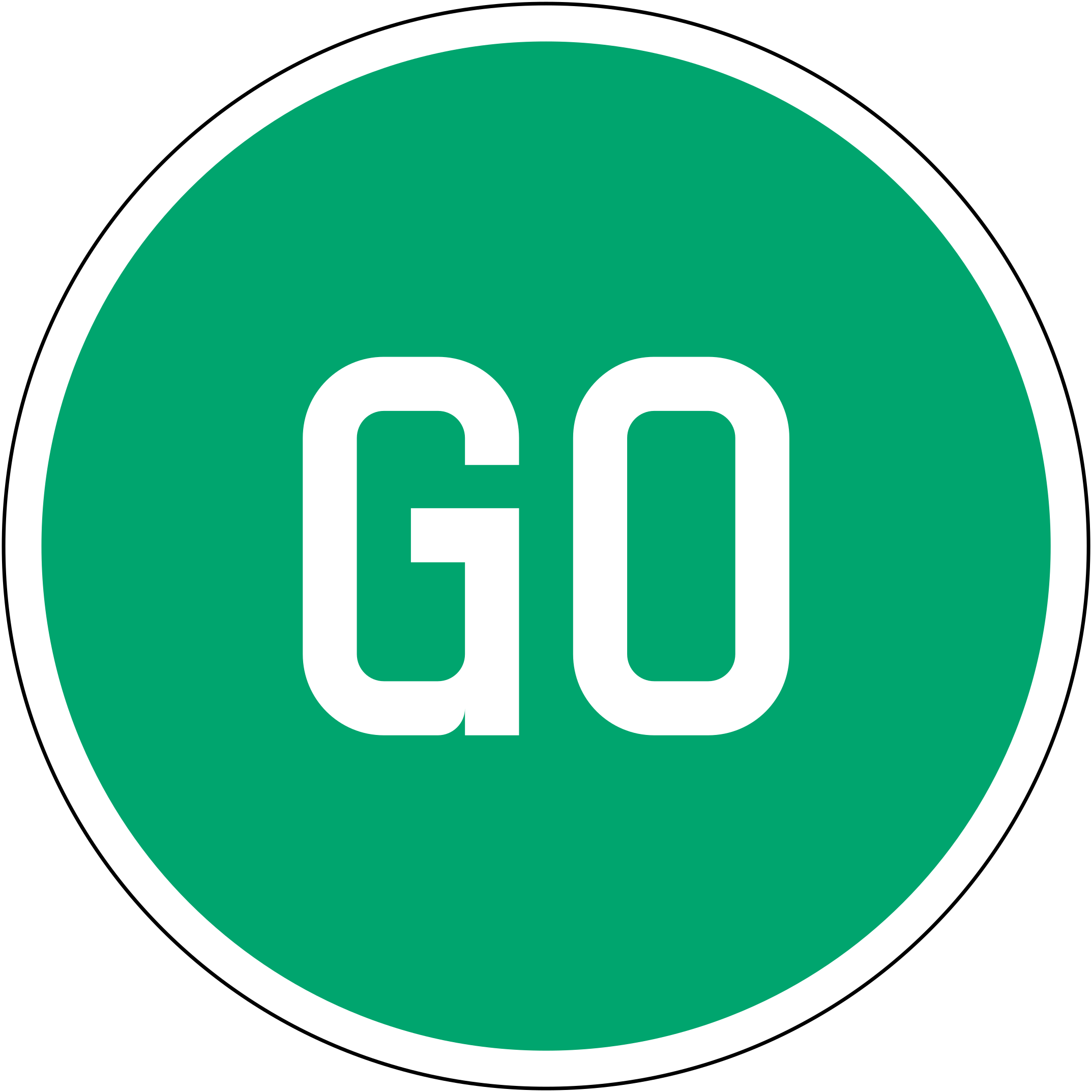 Green Go Sign Circle