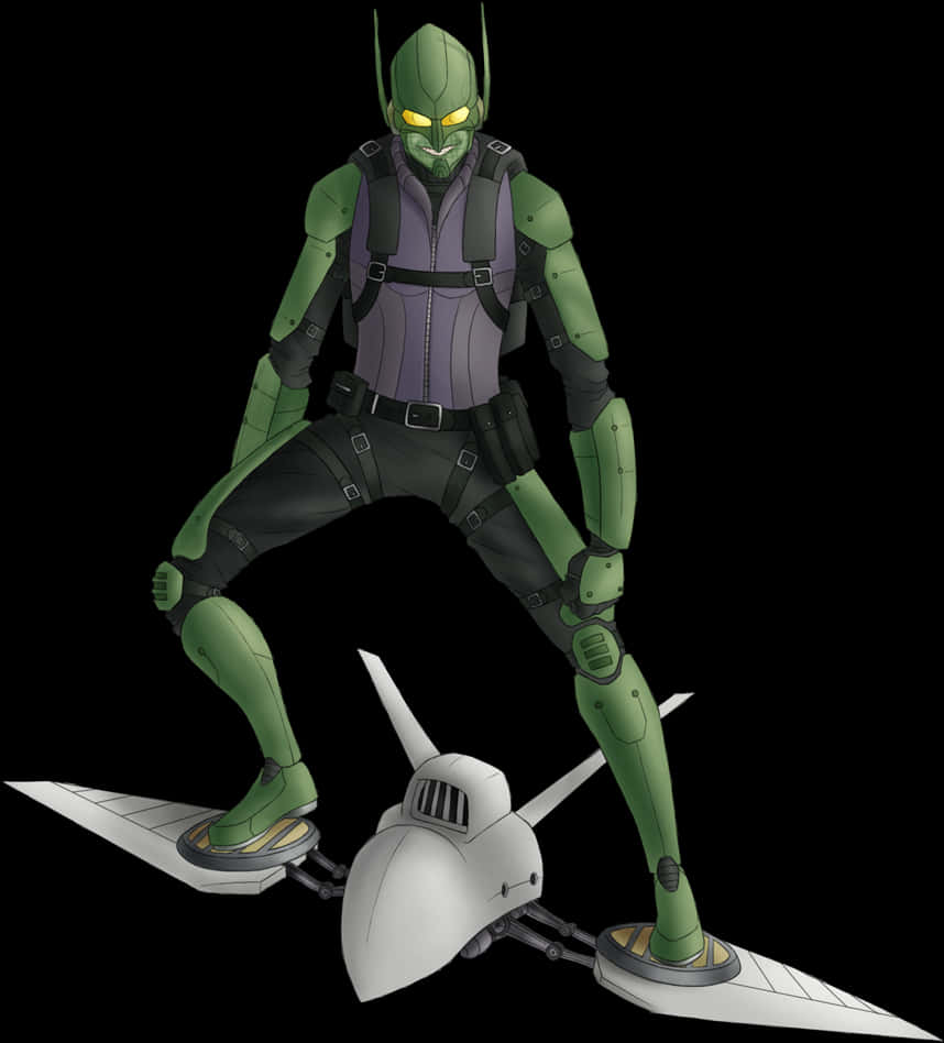 Green Goblin Standingon Glider