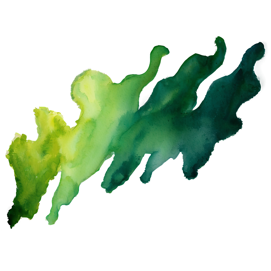 Green Gradient Watercolor Streak Png Tft