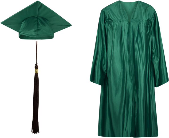 Green Graduation Capand Gown