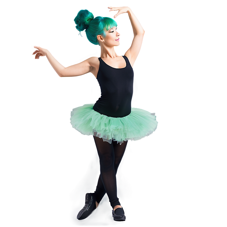 Green Hair Ballet Dancer Png 06282024