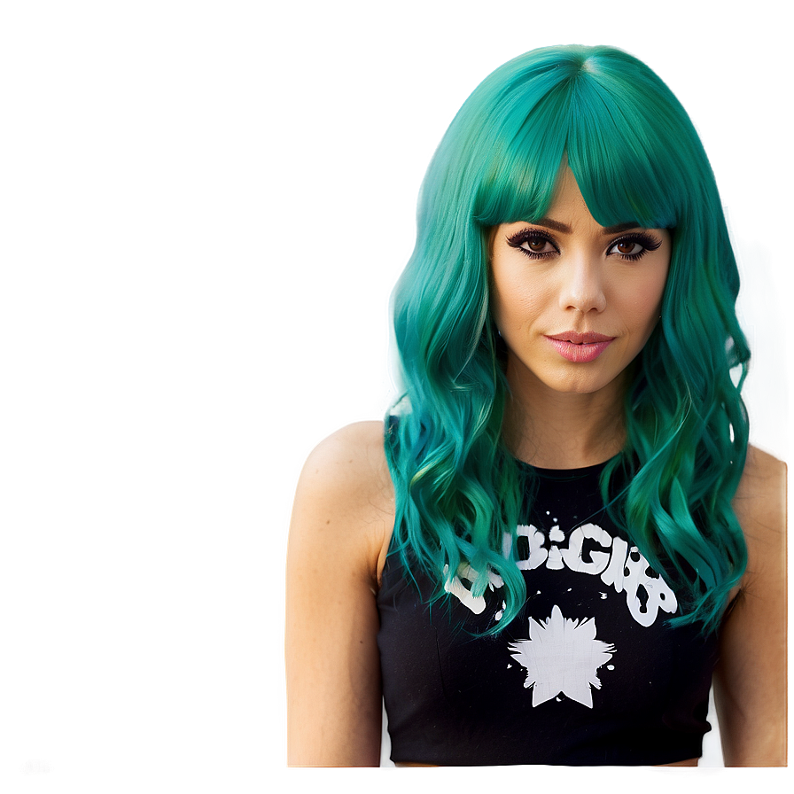 Green Hair Pop Star Png Yhw41