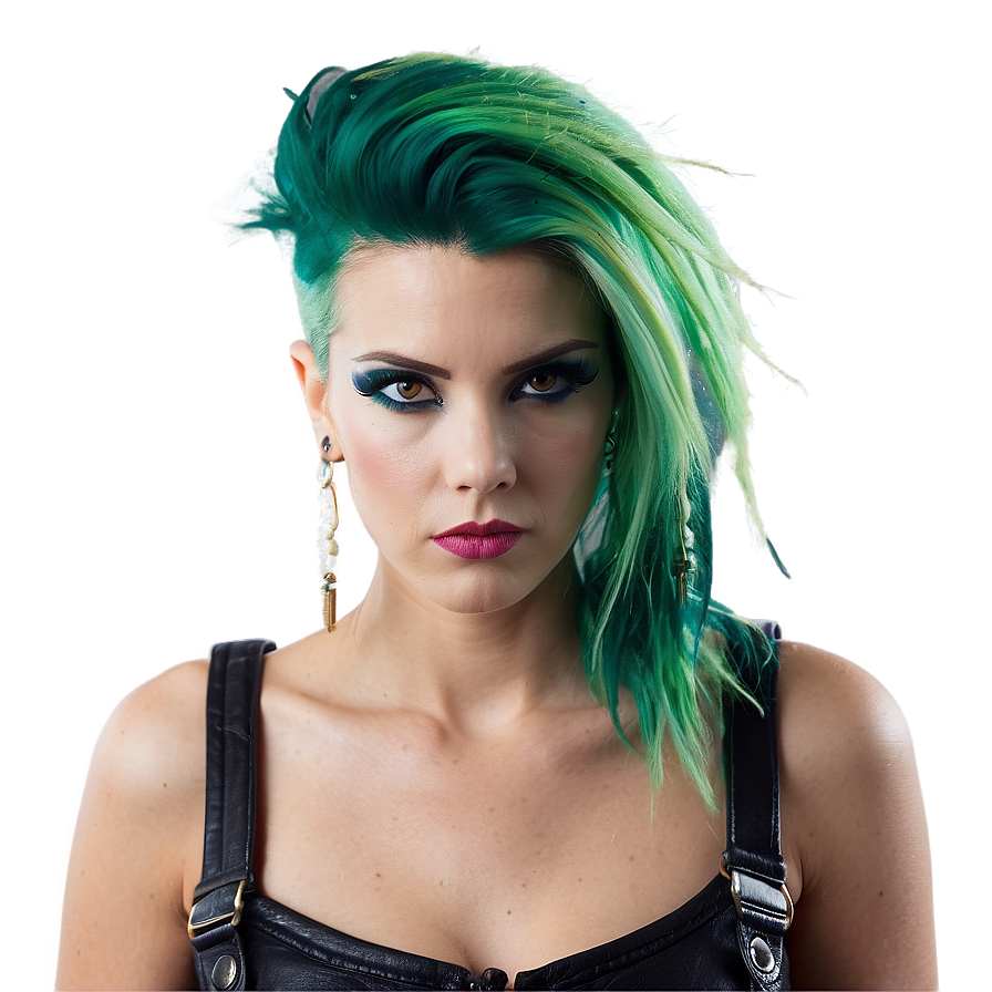 Green Hair Punk Rocker Png 4