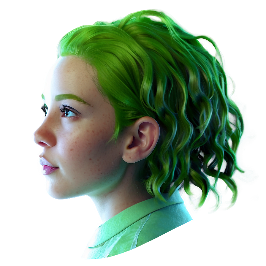 Green Hair Science Genius Png 06282024