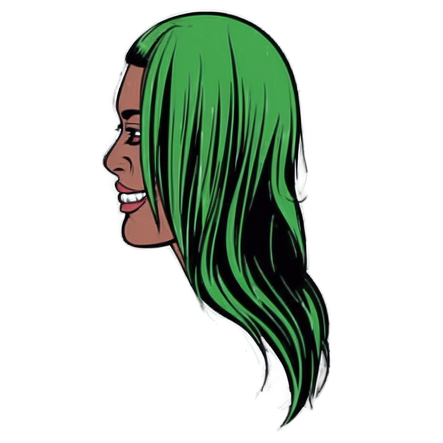 Green Hair Sports Fanatic Png Vge9