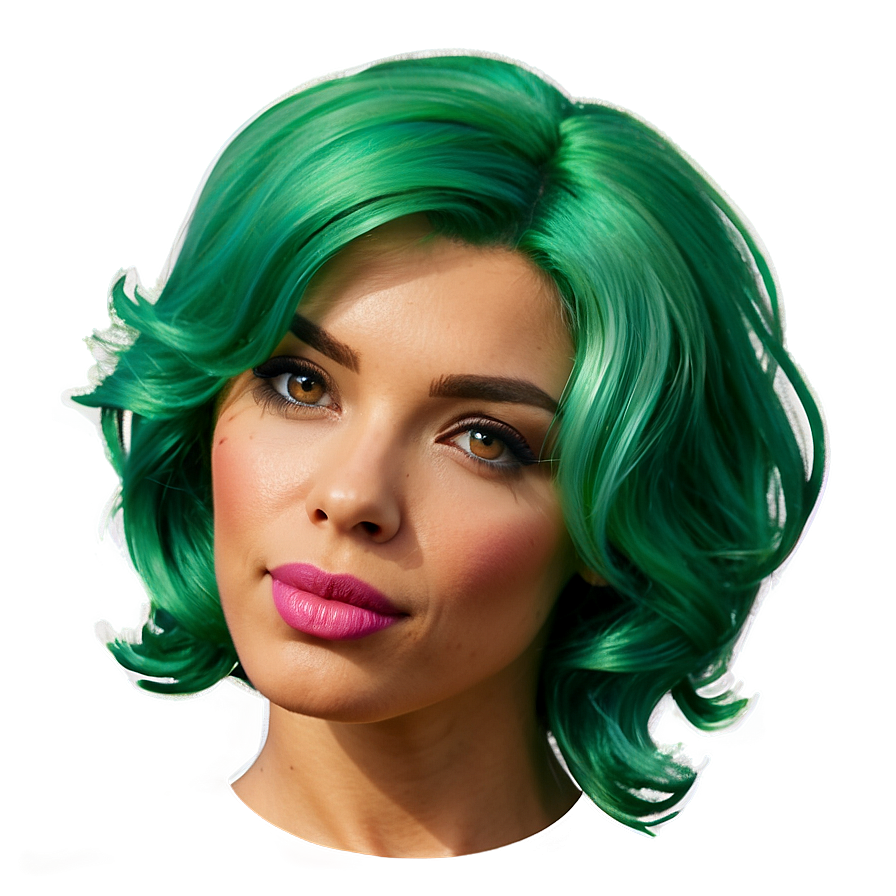 Green Hair Vintage Comic Png Gbv87