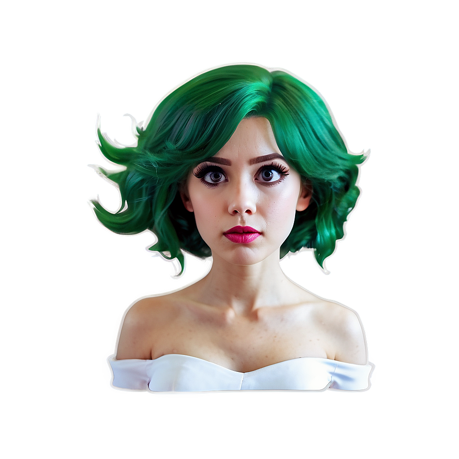 Green Hair Vintage Comic Png Mtn25