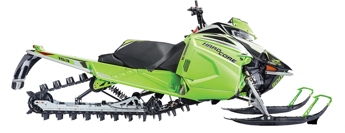 Green Hardcore Snowmobile Side View