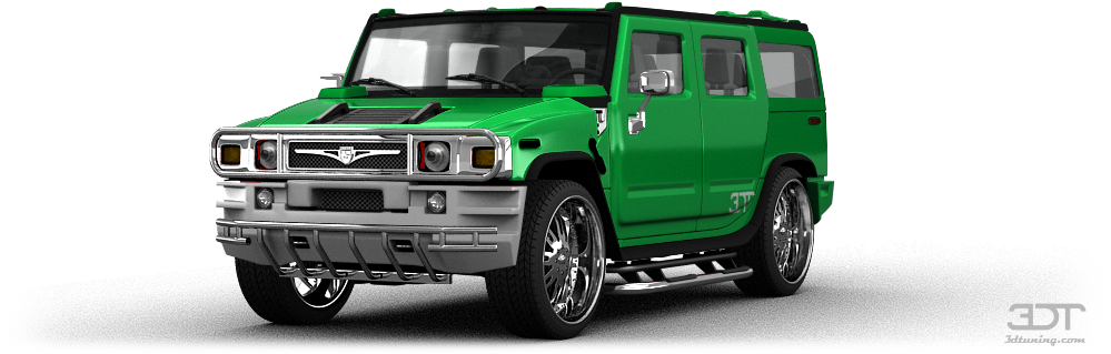 Green Hummer S U V Profile View