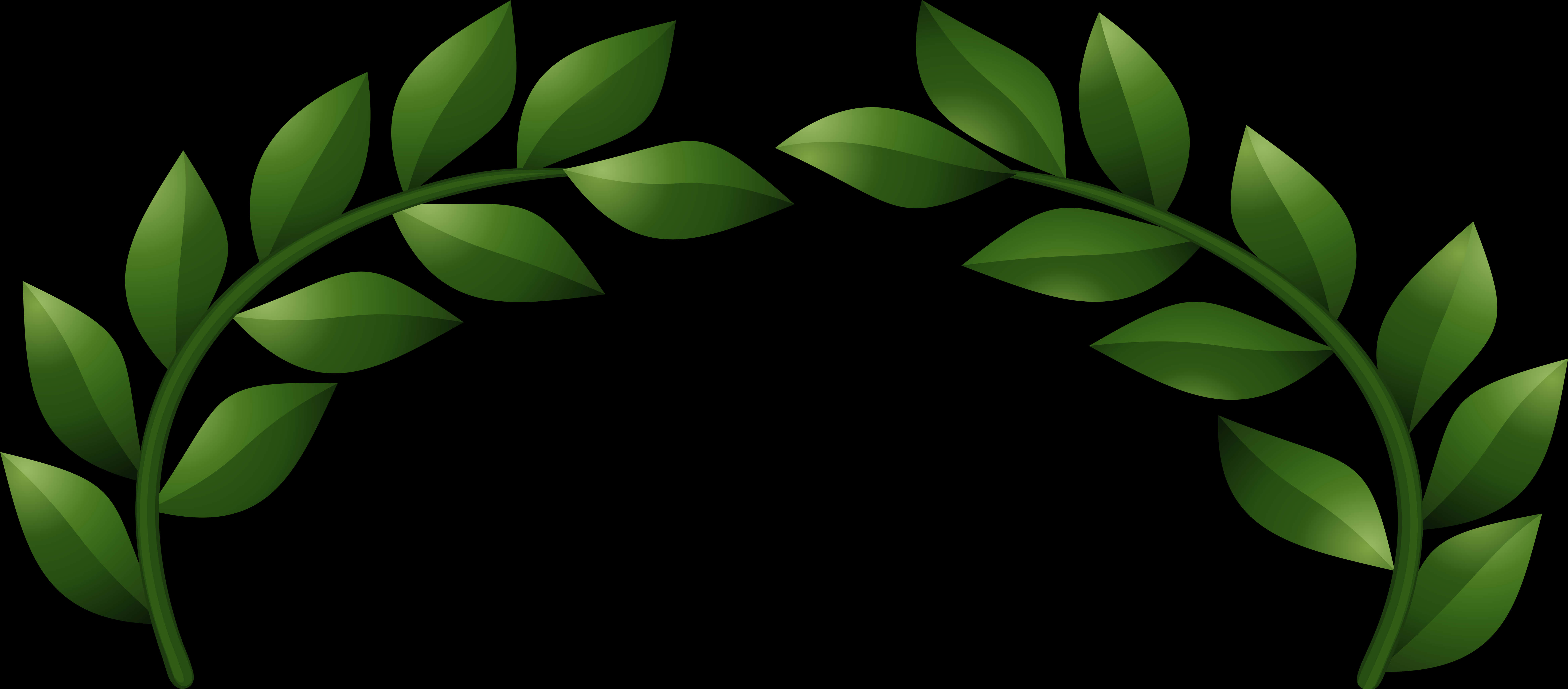 Green Laurel Wreath Element