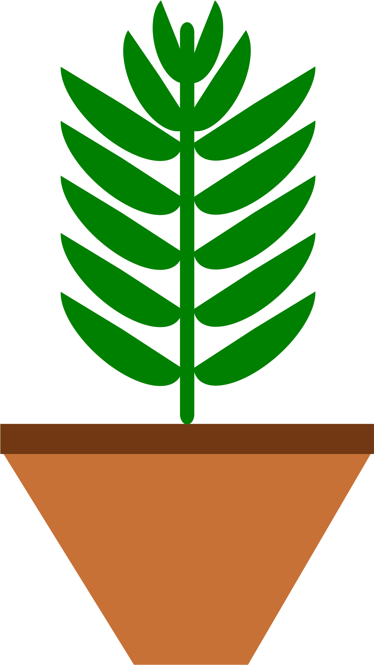 Green Leaf Plantin Terra Cotta Pot Vector