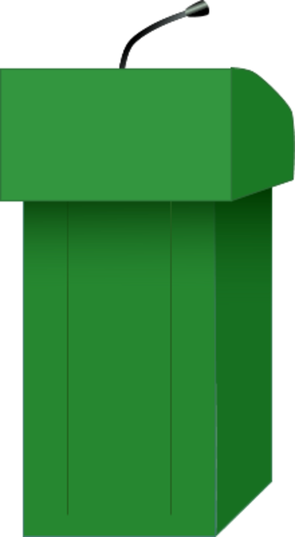 Green Lecternwith Microphone