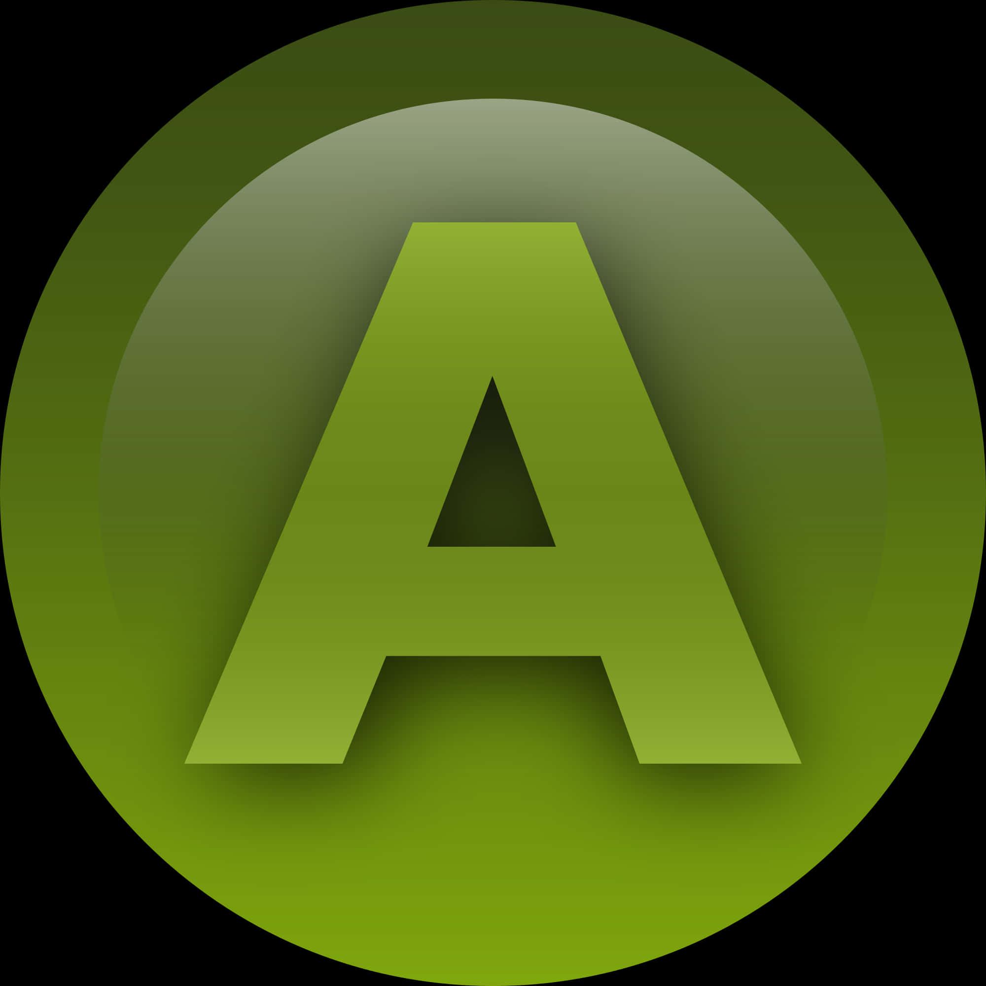 Green Letter A Button