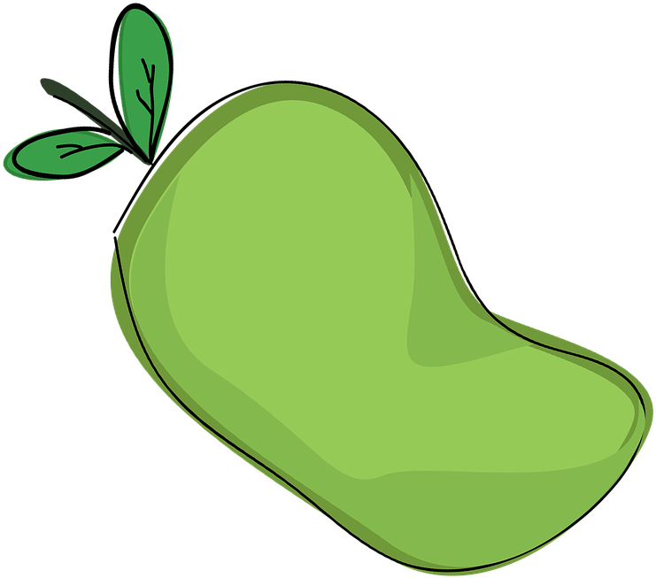 Green Mango Cartoon Illustration