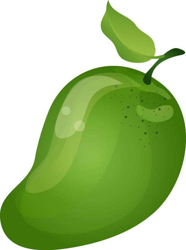 Green Mango Cartoon Illustration